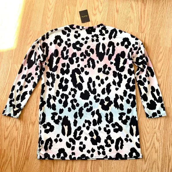 Bombom Animal Print Womens Top Tunic New with Tags Pastel Colors Sz S - Picture 6 of 13